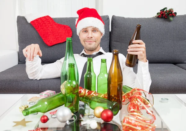 Beber demais durante o Natal — Fotografia de Stock