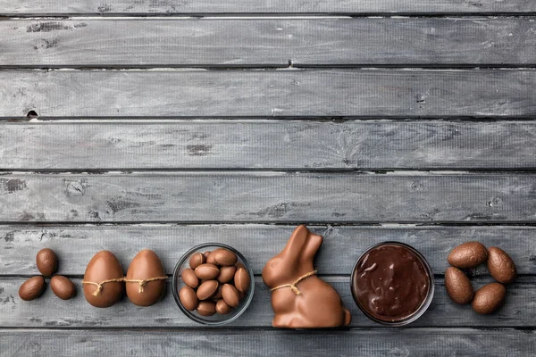 Délicieux Lapin Chocolat Vacances Pâques Oeufs Bonbons — Photo