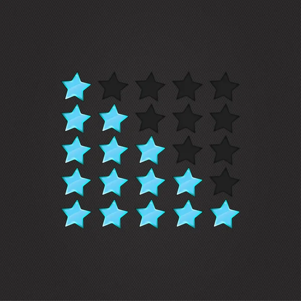Glossy Rating Stars blue — Stock Vector