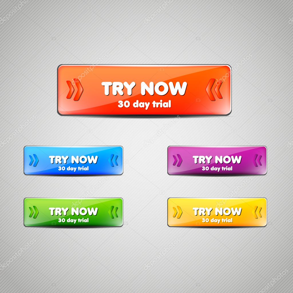 Set of Web buttons for website or app. Vector eps10.
