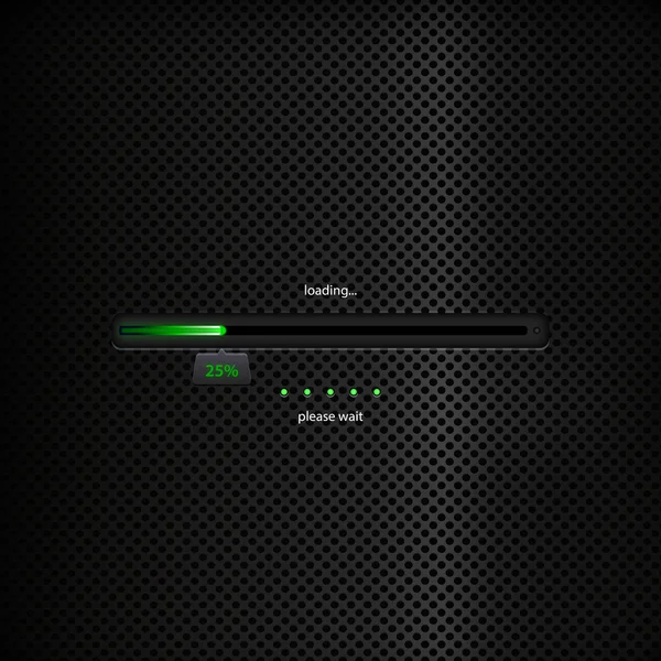 Progress bar - green trendy design on dark background Royalty Free Stock Vectors