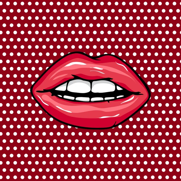 Dulce par de labios vectoriales brillantes — Vector de stock