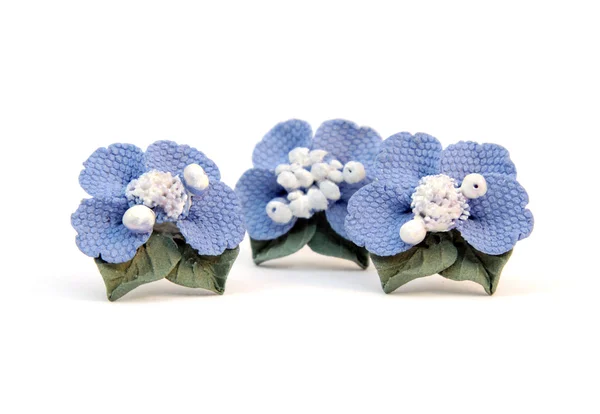 Oorbellen Blauwe bloem — Stockfoto