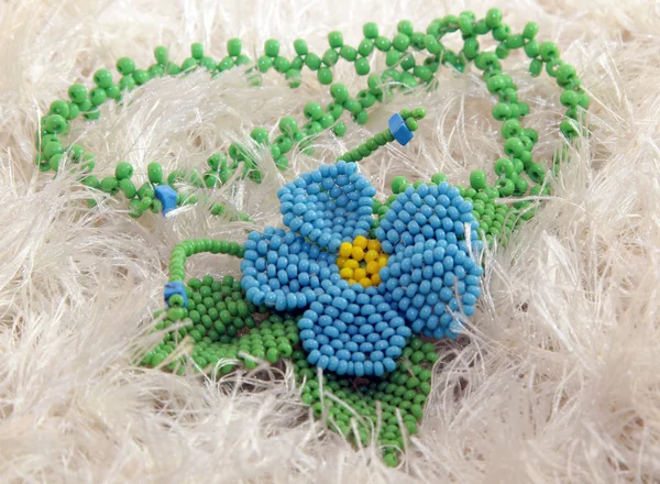 Blue bead pendant flower — Stock Photo, Image