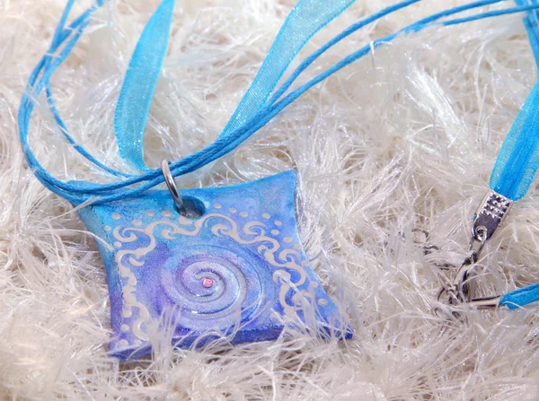 Blue clay amulet — Stock Photo, Image