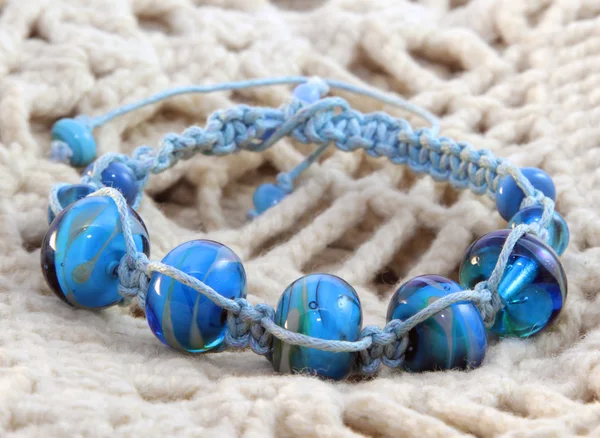 Bracciale in perline blu — Foto Stock