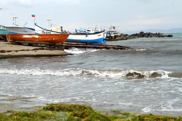 Fishing boats at the quay of Sozopol — Stock Photo, Image