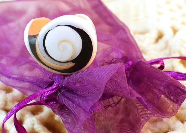 Original handmade ring of sea shell — Stock Photo, Image