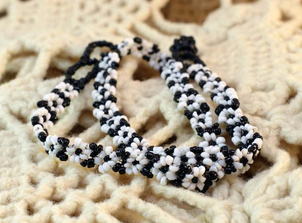 Black and white beaded bracelet — Stock Photo, Image