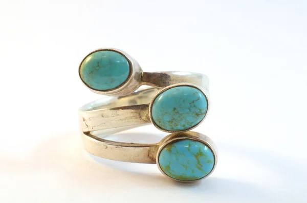 Jewellery silver turquoise — Stock Photo, Image