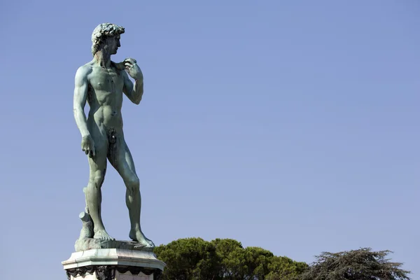 Staty av David, belägen i Michelangelo Park Florens, Italien — Stockfoto
