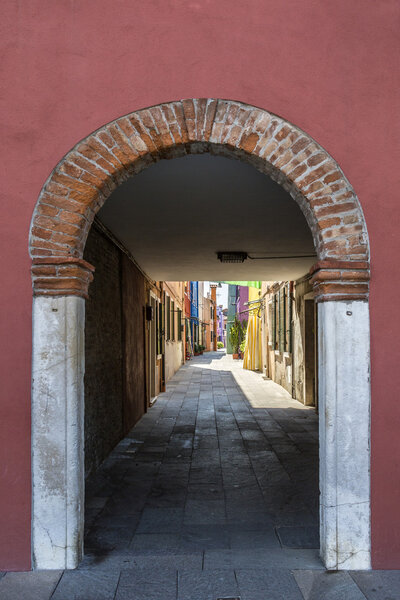 A road in Burano, Venice, Italy