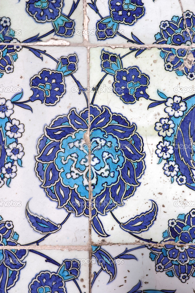 Tile wall decoration of Eyup Sultan Mosque, Istanbul, Turkey