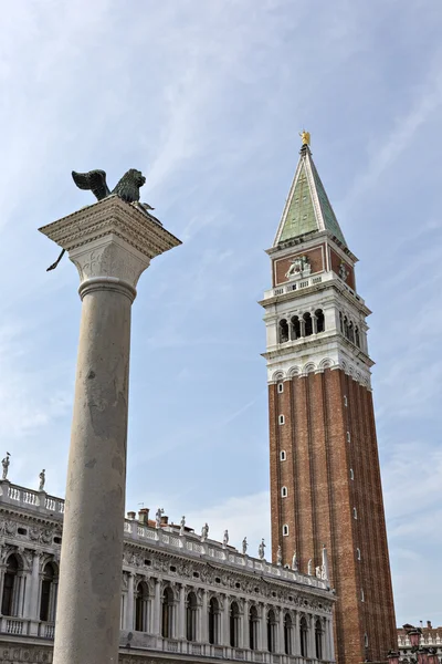 St Mark's Campanile is the bell tower of St Mark's Basilica in V — Stock Photo, Image