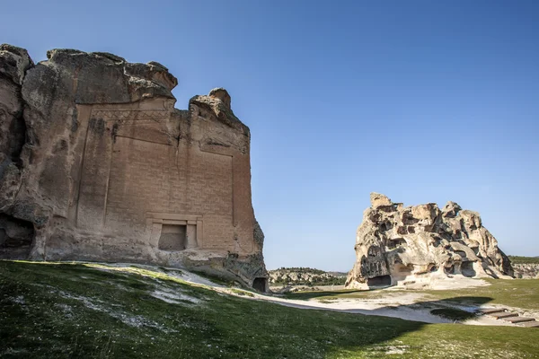 Yazilikaya，麦达斯市埃斯基谢希尔、 土耳其 图库图片