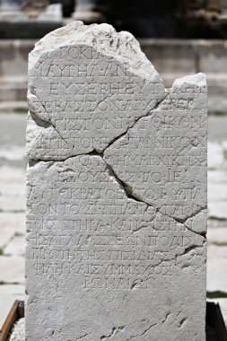 Mermer tablet, Isparta, Türkiye'den sagalassos antik komut dosyası