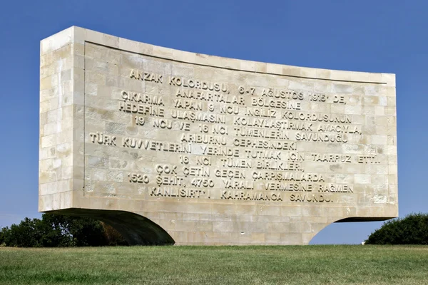 Памятник Анзаку, бухта Анзак, Чанаккале, Турция — стоковое фото