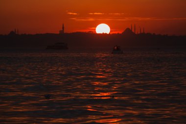 gün batımı görünümünden Çengelköy İstanbul