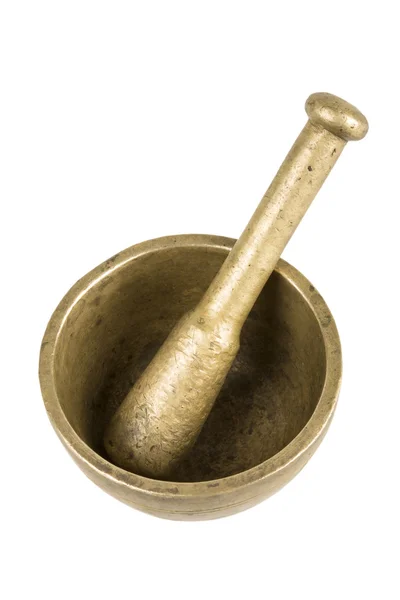 Mortar and pestle isolated on white background — Stock Photo, Image