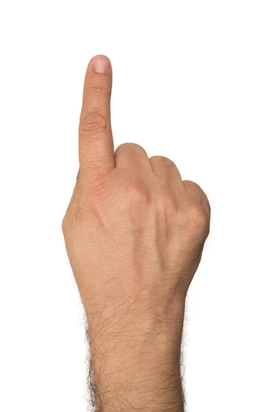 Pointing finger on white background — Stock Photo, Image