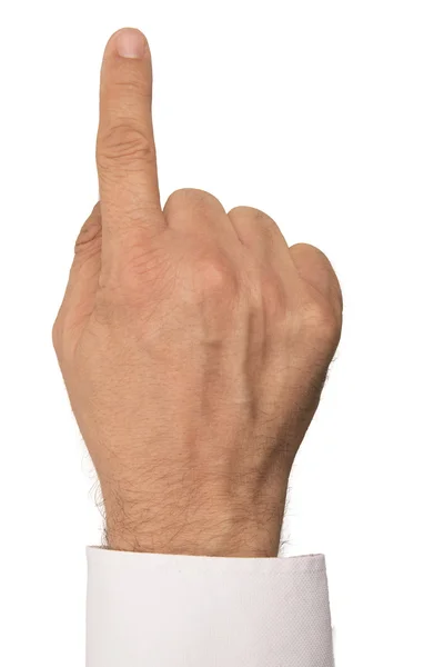 Pointing finger on white background — Stock Photo, Image
