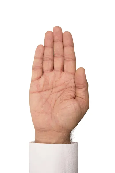 Palm side of hand on white background — Stock Photo, Image