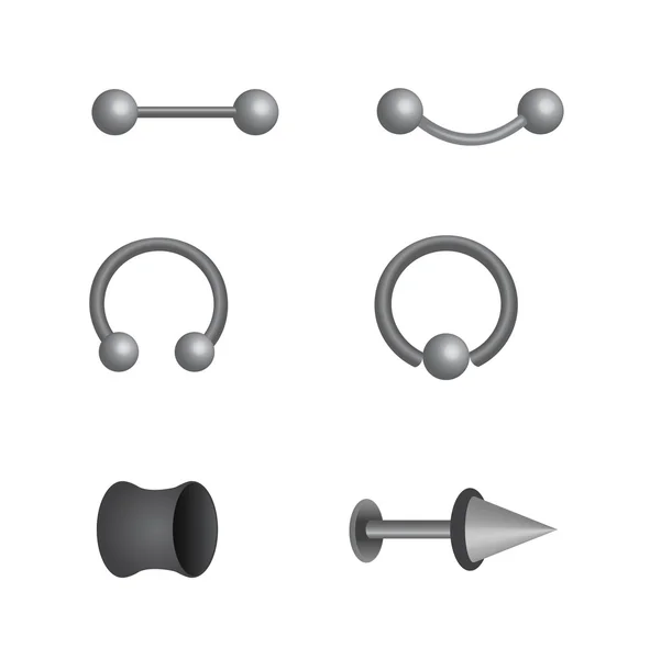 Piercing-Set — Stockvektor