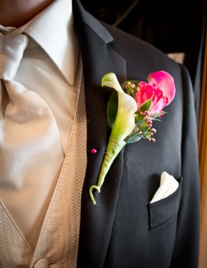 Schutte düğün damatlar smokin yaka çiçeği ile