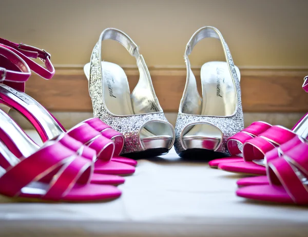 Schutte Wedding - bridal party shoes with rings — Stock Photo, Image