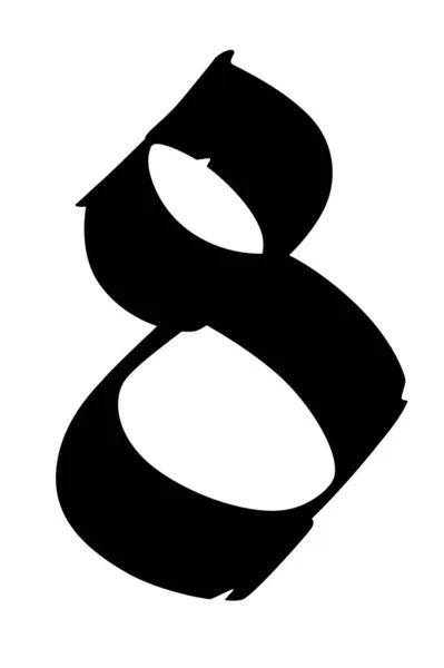 Numero Stile Gotico Vettore Simbolo Isolato Uno Sfondo Bianco Calligrafia — Vettoriale Stock