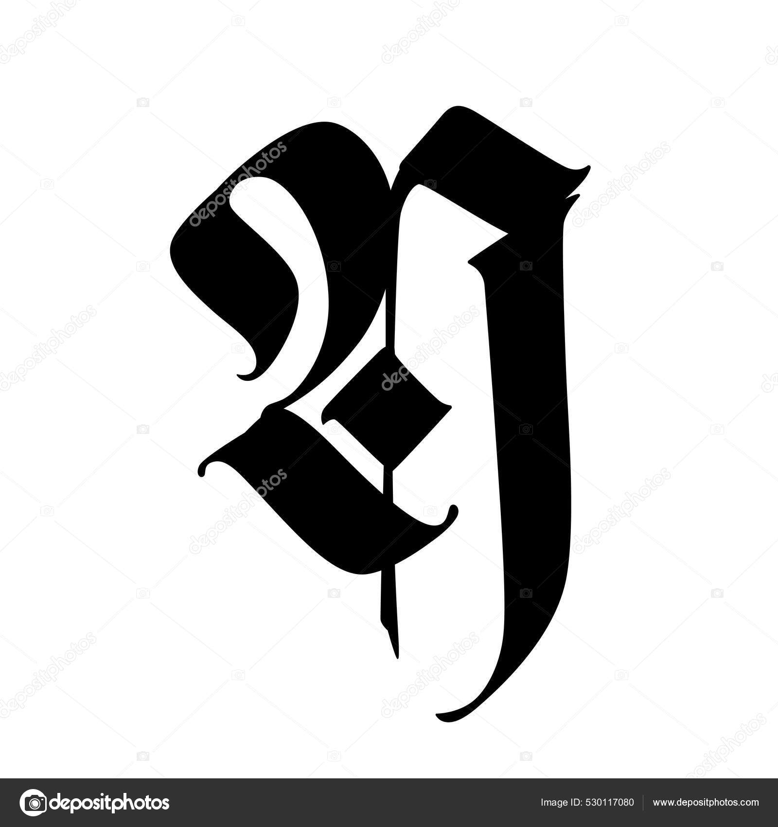 Letter G, in the Gothic style. Vector. Alphabet. The symbol is