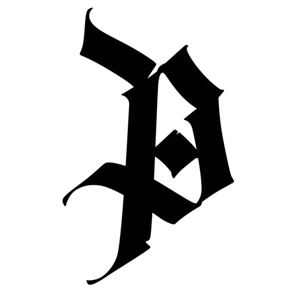 Letter Gotische Stijl Vector Alfabet Het Symbool Geïsoleerd Een Witte — Stockvector