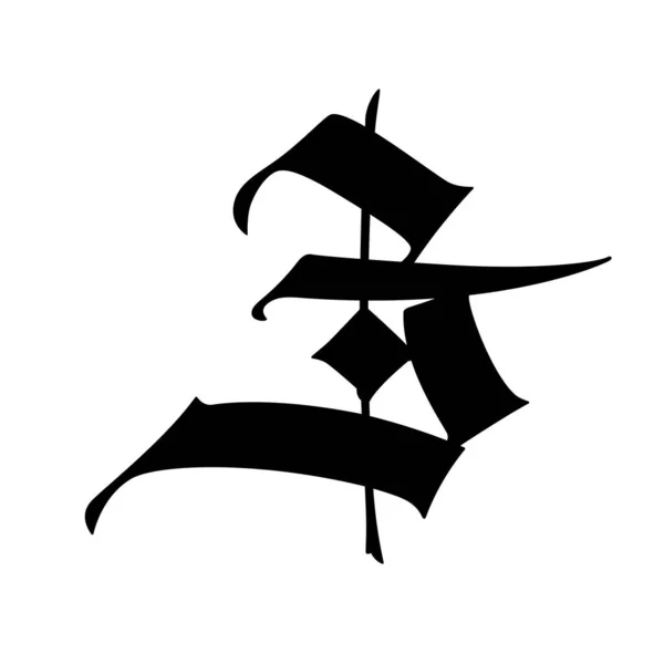 List Stylu Gotyckim Wektor Alfabet Symbol Jest Odizolowany Białym Tle — Wektor stockowy