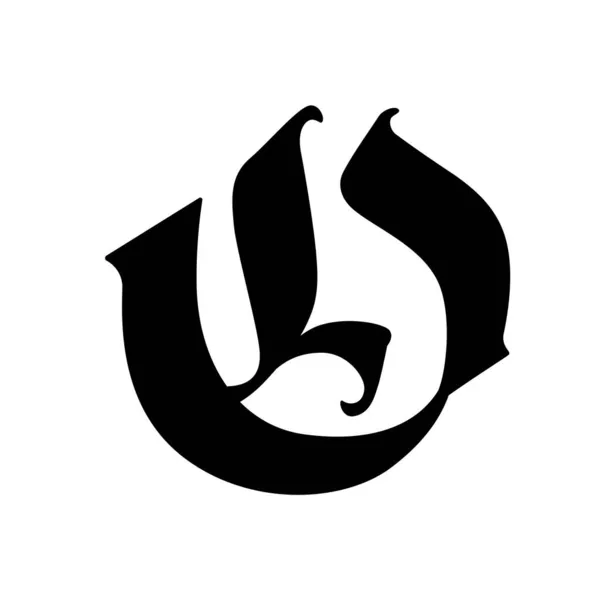 Γράμμα Στο Γοτθικό Στυλ Βέκτορ Αλφάβητο Σύμβολο Απομονώνεται Λευκό Φόντο — Διανυσματικό Αρχείο