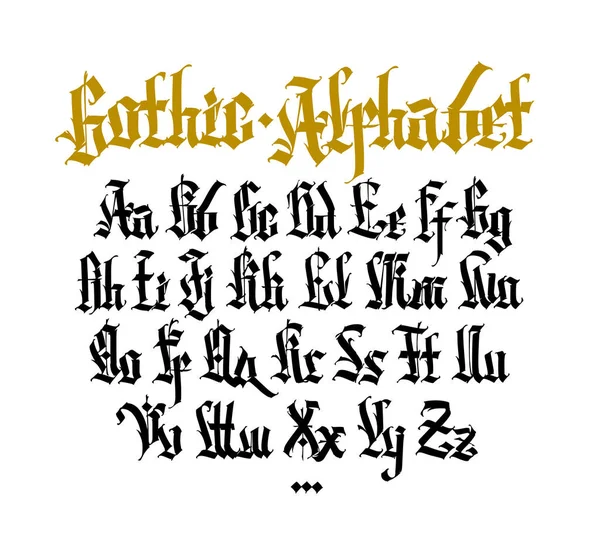 Alfabeto Gótico Inglés Vector Letras Medievales Moda Latina Signos Símbolos Ilustraciones De Stock Sin Royalties Gratis