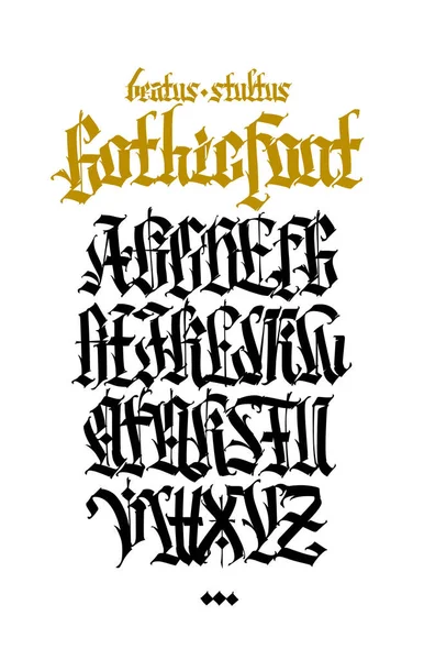 Alfabeto Gótico Inglés Vector Letras Medievales Moda Latina Signos Símbolos Gráficos Vectoriales