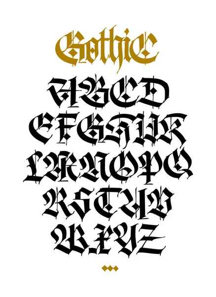 Γοτθικό Βέκτορ Γράμματα Λευκό Φόντο Κομψή Καλλιγραφία Κομψή Ευρωπαϊκή Γραμματοσειρά Royalty Free Διανύσματα Αρχείου