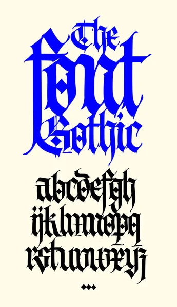 Gotico Vettore Lettere Minuscole Sfondo Bianco Calligrafia Elegante Elegante Font — Vettoriale Stock