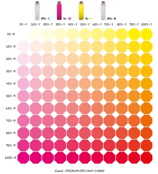 ステンシル Cmyk M + Y - 0004 カラー本 — ストックベクタ