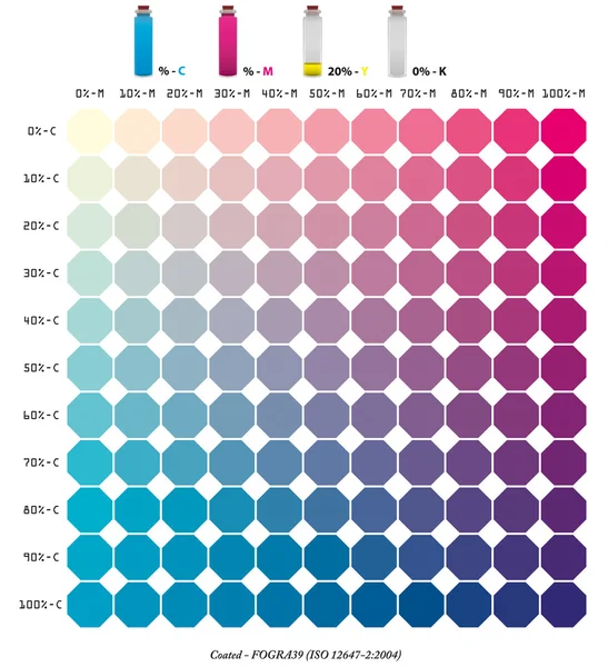 Cmyk pattern c + m + 20y - 0009 Farbbuch — Stockvektor