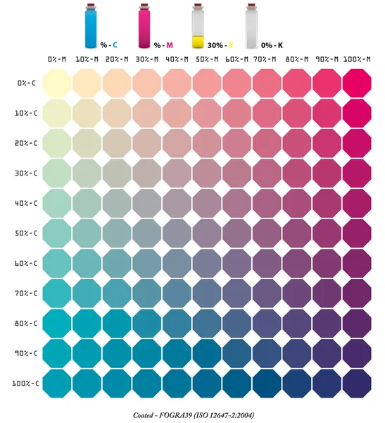 CMJN modèle C + M + 30Y - 0010 livret couleur — Image vectorielle