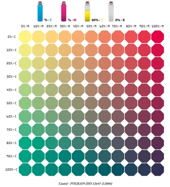 CMJN modèle C + M + 60Y - 0013 livret couleur — Image vectorielle