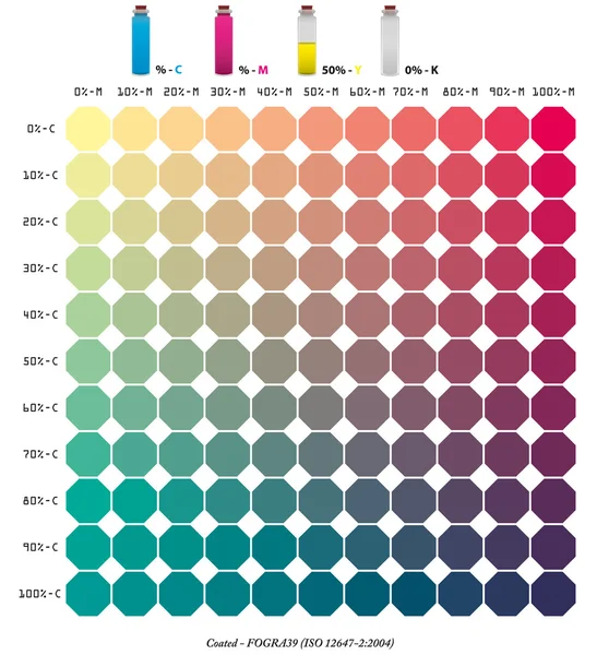 CMYK pattern C + M + 50Y - 0012 color book — стоковый вектор