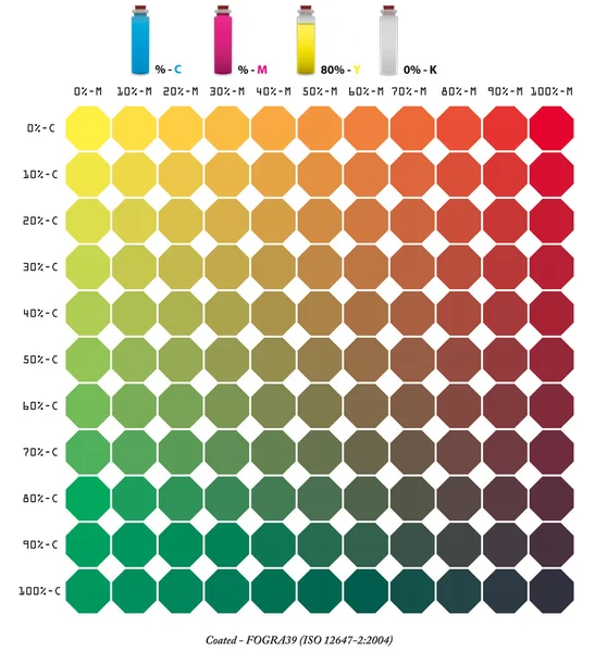 CMJN modèle C + M + 80Y - 0015 livret couleur — Image vectorielle