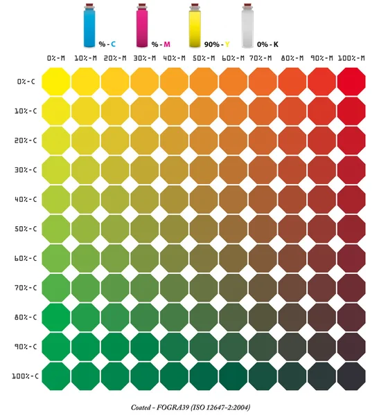 CMJN modèle C + M + 90Y - 0016 livret couleur — Image vectorielle