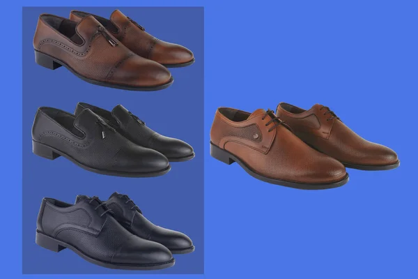 Male Shoes Collection Men Shoes Isolated Background —  Fotos de Stock