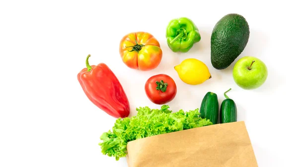 Delivery Healthy Food Background Healthy Vegan Vegetarian Food Vegetables Fruits — Stockfoto