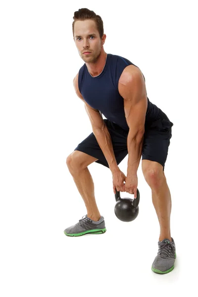 Kettle bell exercise — Stock Photo, Image