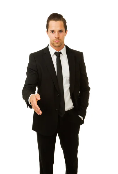 Businessman ready to shake hands — Stock Photo, Image