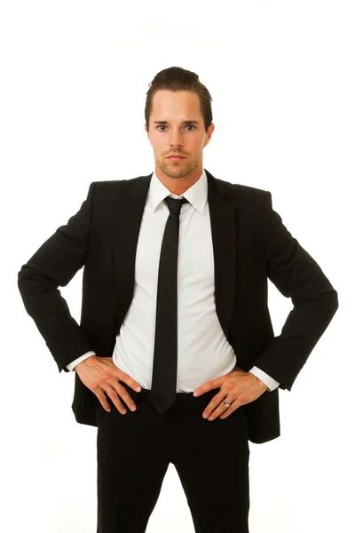 Business man serious with hands on hips — Stock Photo, Image